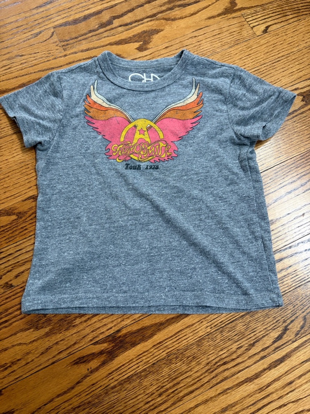 Chaser Gray Tee with Pink & Orange Wing Graphic